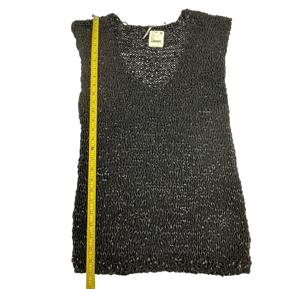 NWT Free People Billie Vegan Leather Crochet Tunic/Mini Dress black xs - Picture 4 of 15